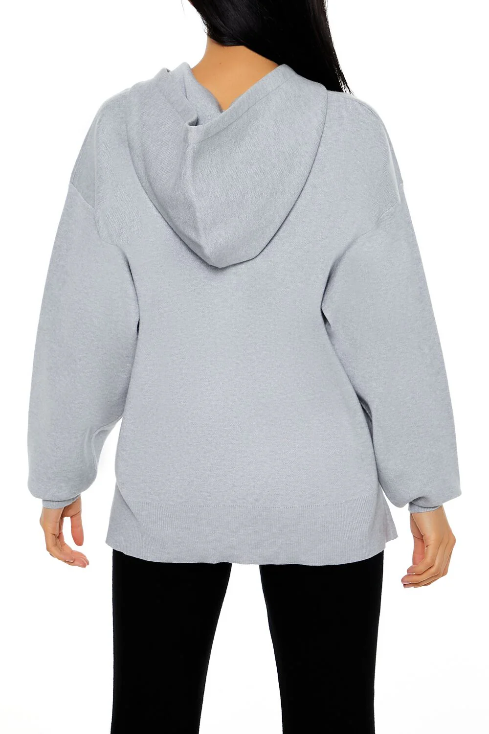 Sweater-Knit Drop-Sleeve Hoodie - Image 10