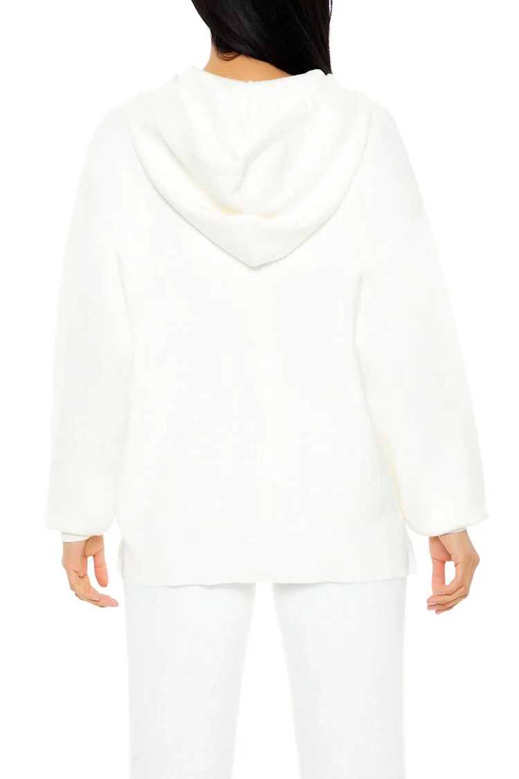 Sweater-Knit Drop-Sleeve Hoodie - Image 5