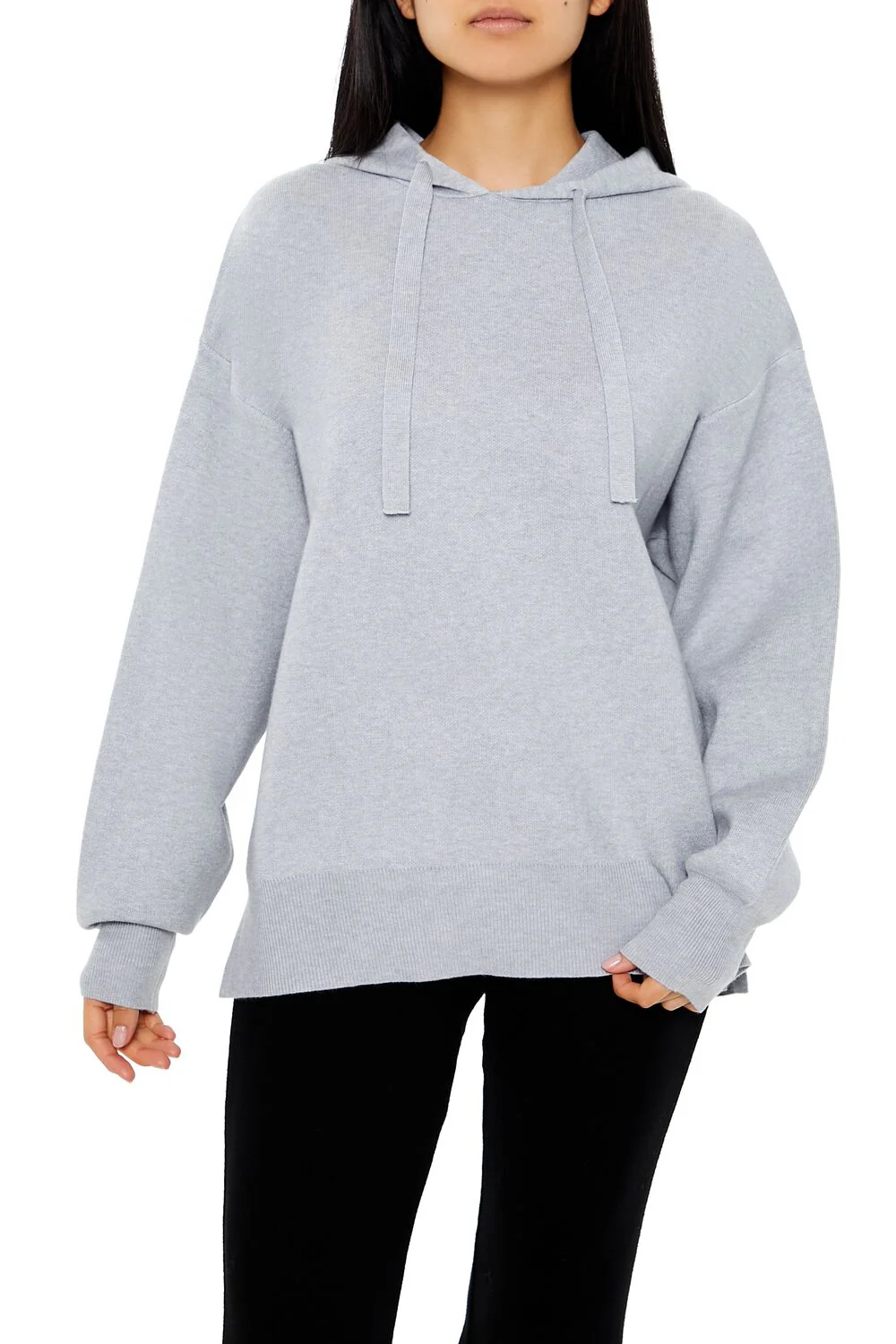 Sweater-Knit Drop-Sleeve Hoodie - Image 6