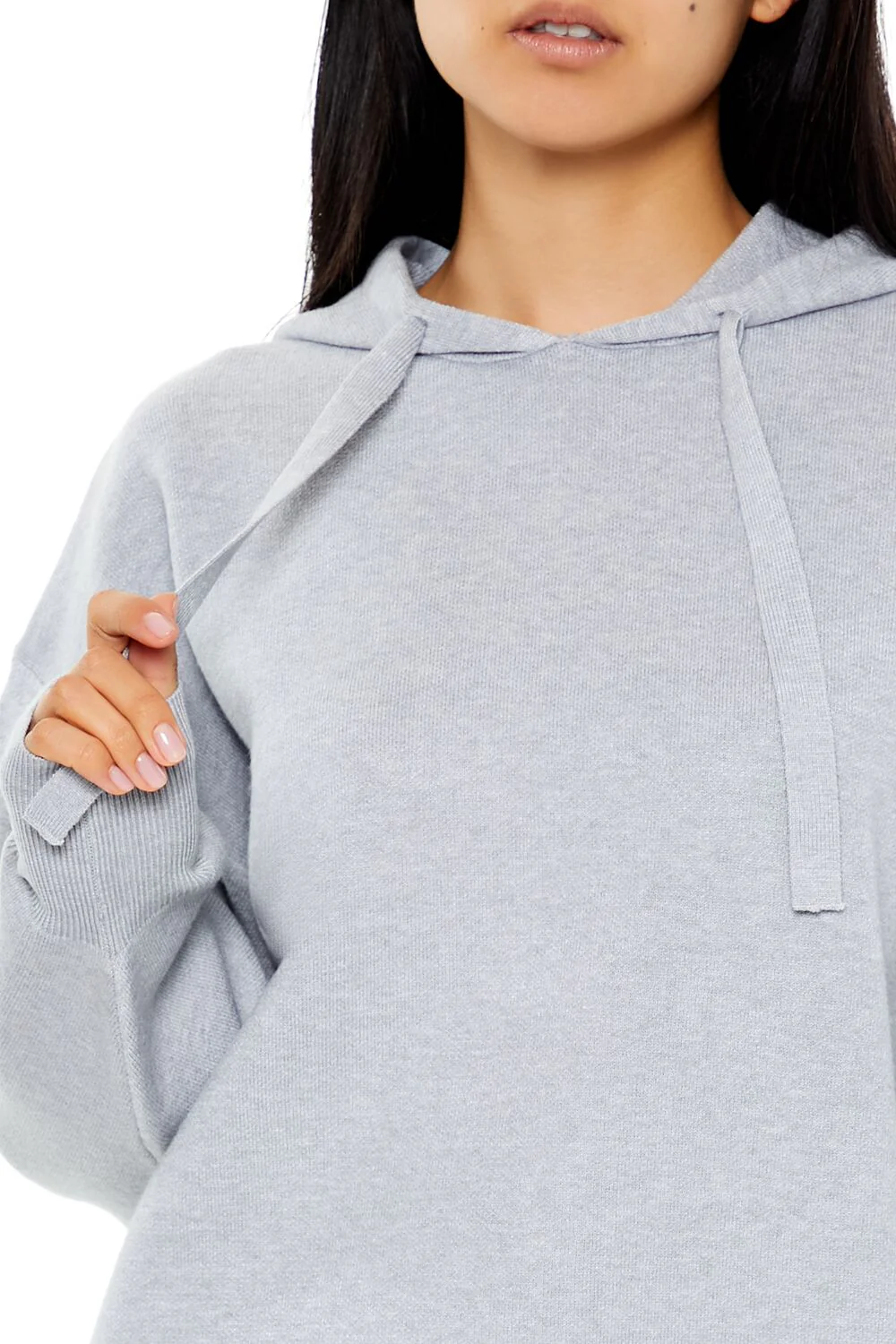 Sweater-Knit Drop-Sleeve Hoodie - Image 8