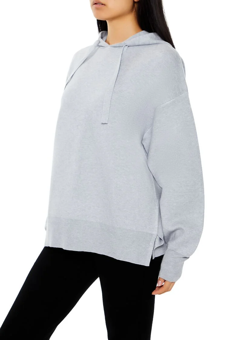 Sweater-Knit Drop-Sleeve Hoodie - Image 9