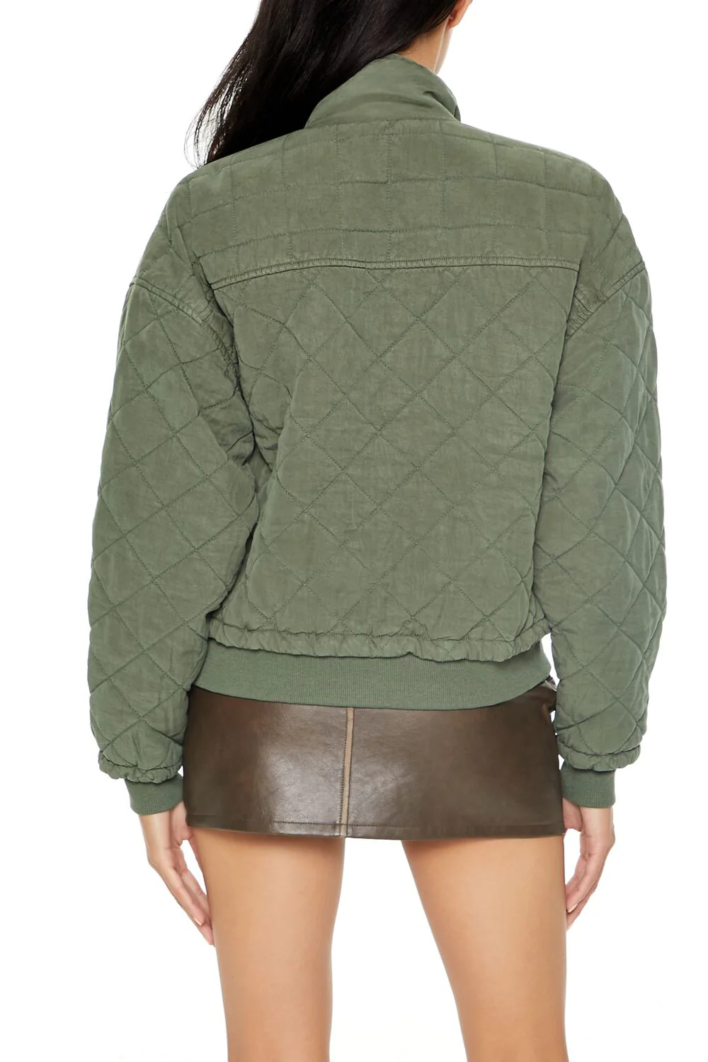 Quilted Zip-Up Bomber Jacket - Image 15