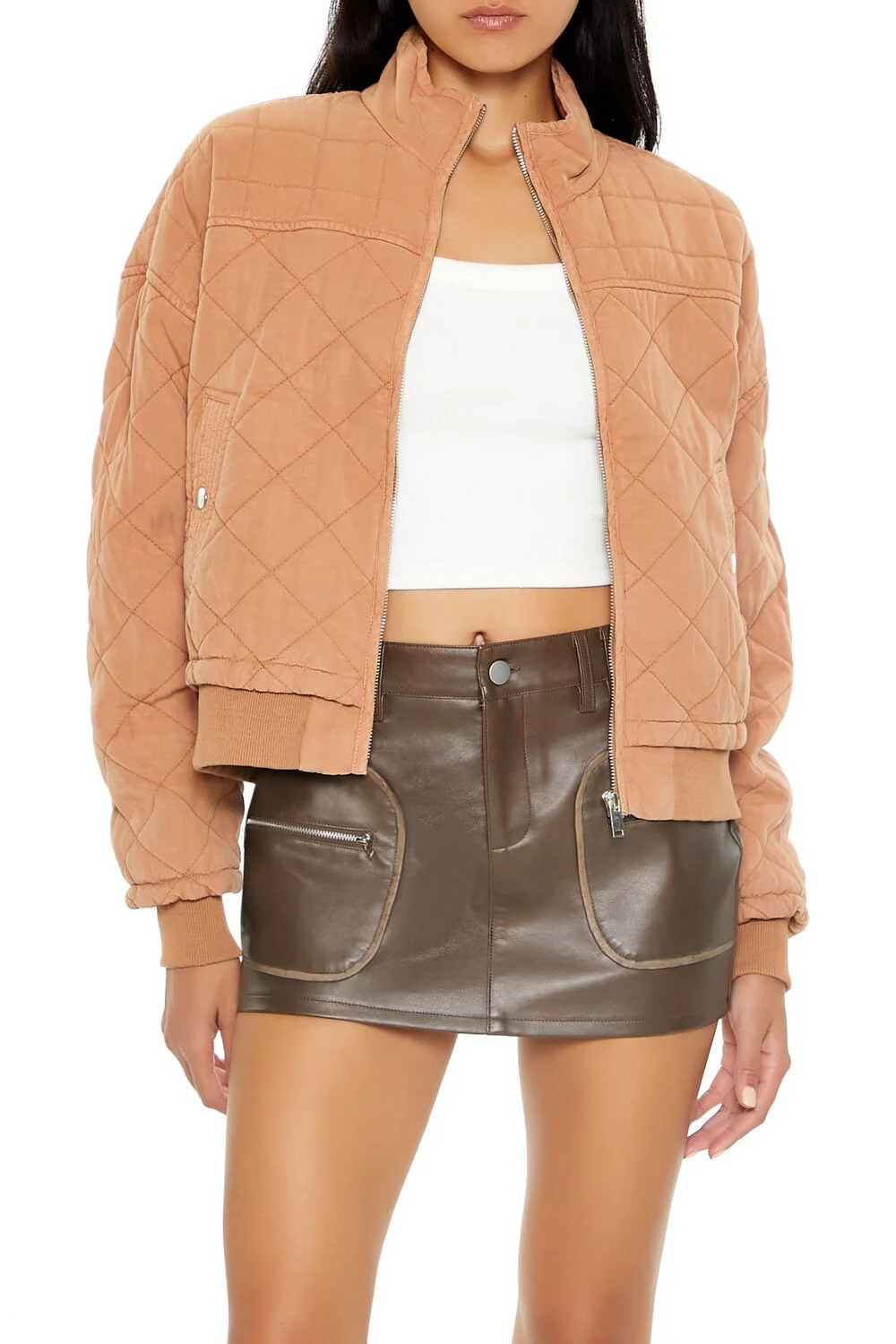 Quilted Zip-Up Bomber Jacket - Image 6