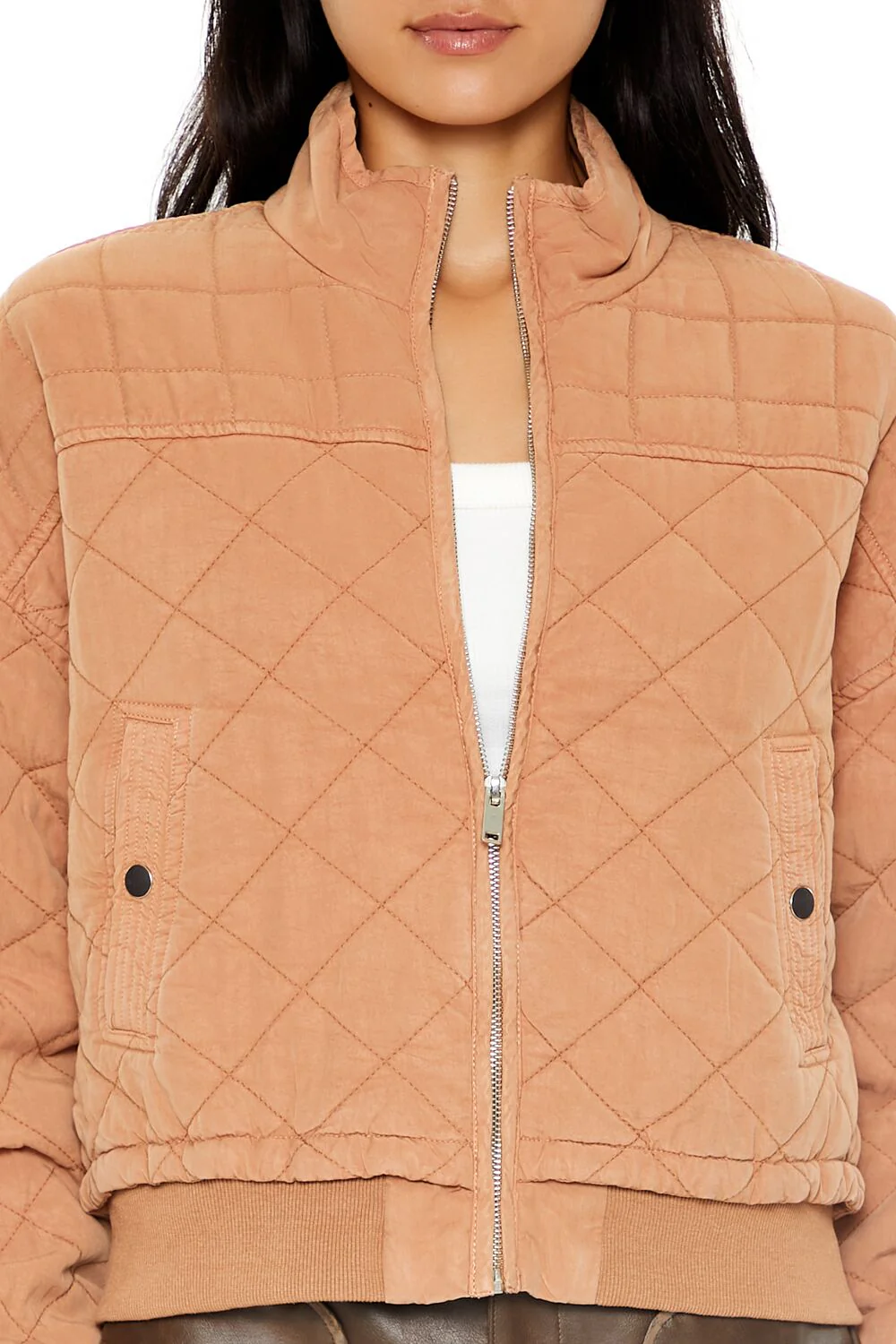 Quilted Zip-Up Bomber Jacket - Image 8