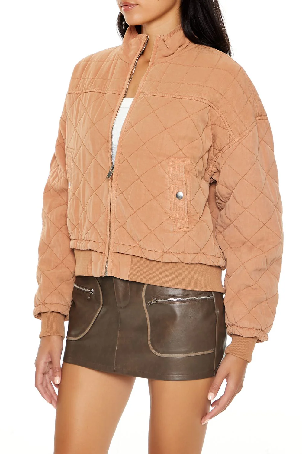 Quilted Zip-Up Bomber Jacket - Image 9