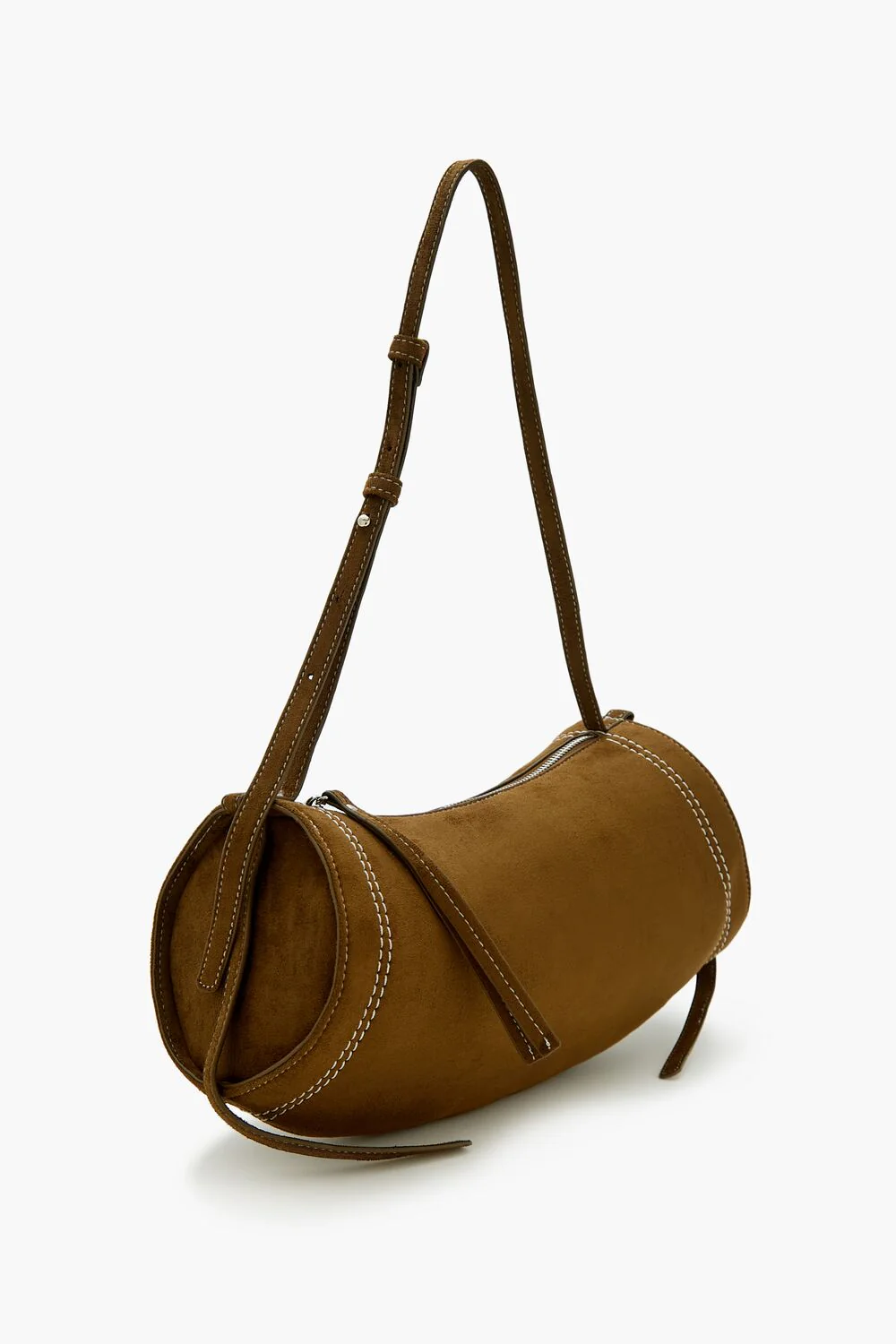 Faux Suede Barrel Bag - Image 2