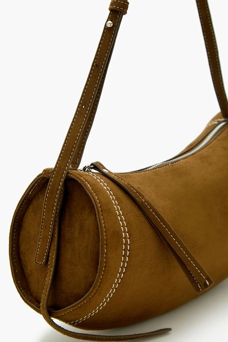 Faux Suede Barrel Bag - Image 5