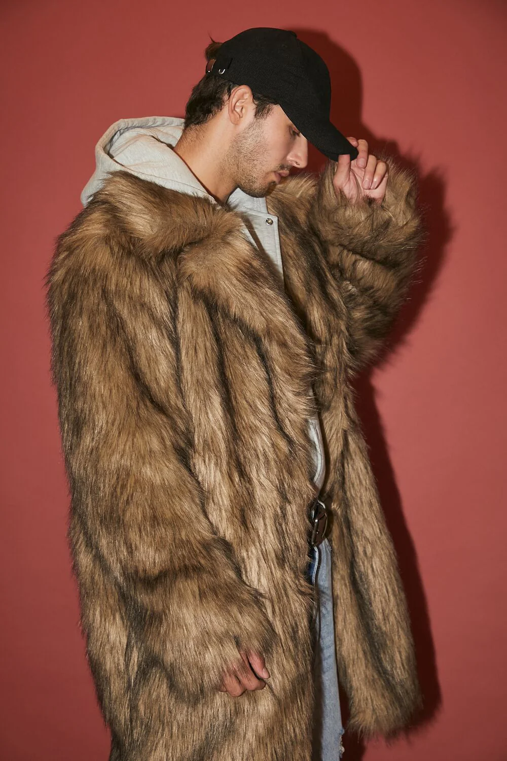 Faux Fur Longline Coat - Image 2