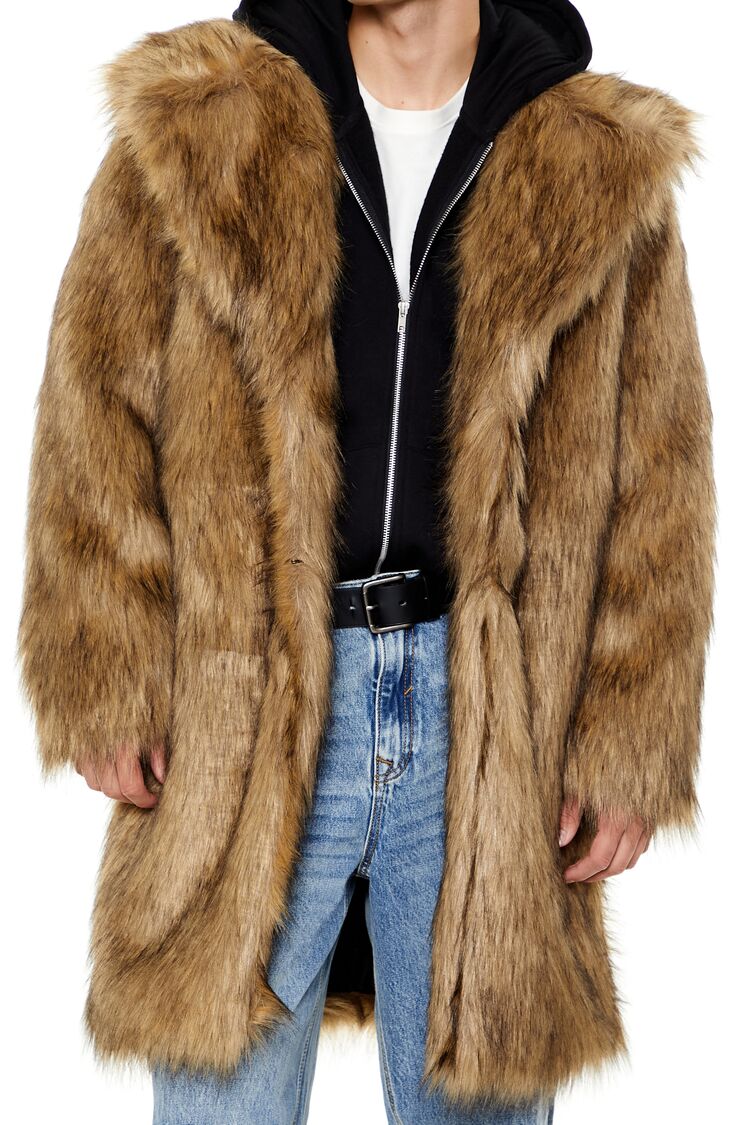 Faux Fur Longline Coat - Image 3