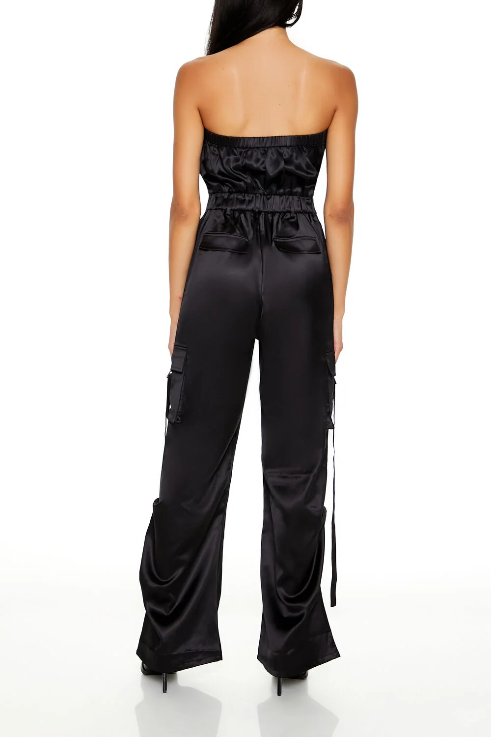Strapless Zip-Up Cargo Jumpsuit - Image 4
