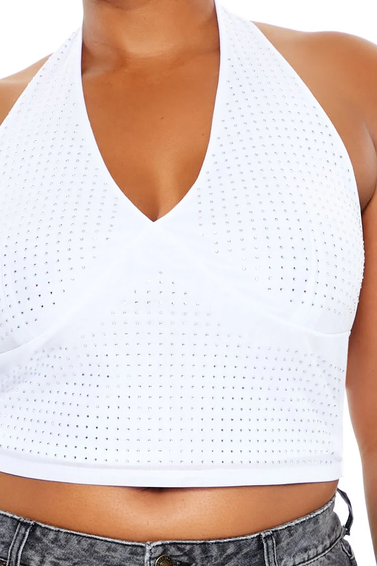 Plus Size Rhinestone Halter Top - Image 3