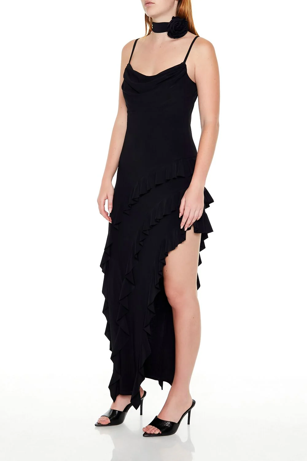 Asymmetrical Ruffle Maxi Dress - Image 3