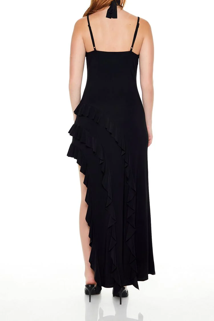 Asymmetrical Ruffle Maxi Dress - Image 4