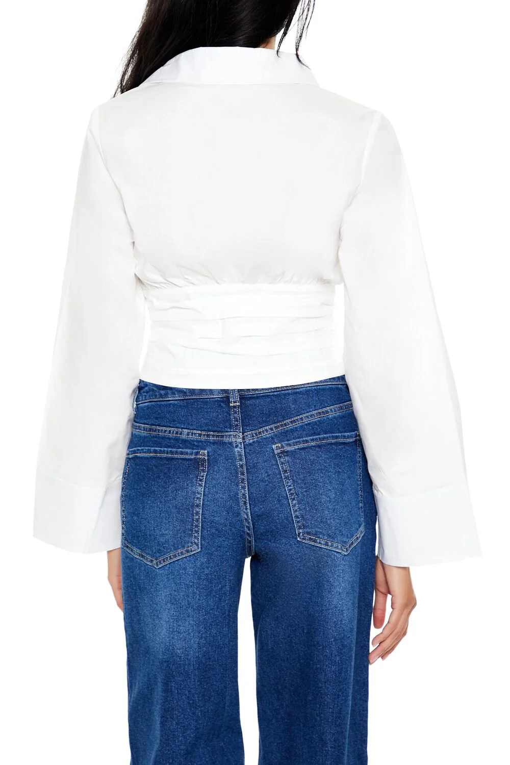 Cropped Poplin Wrap Top - Image 5