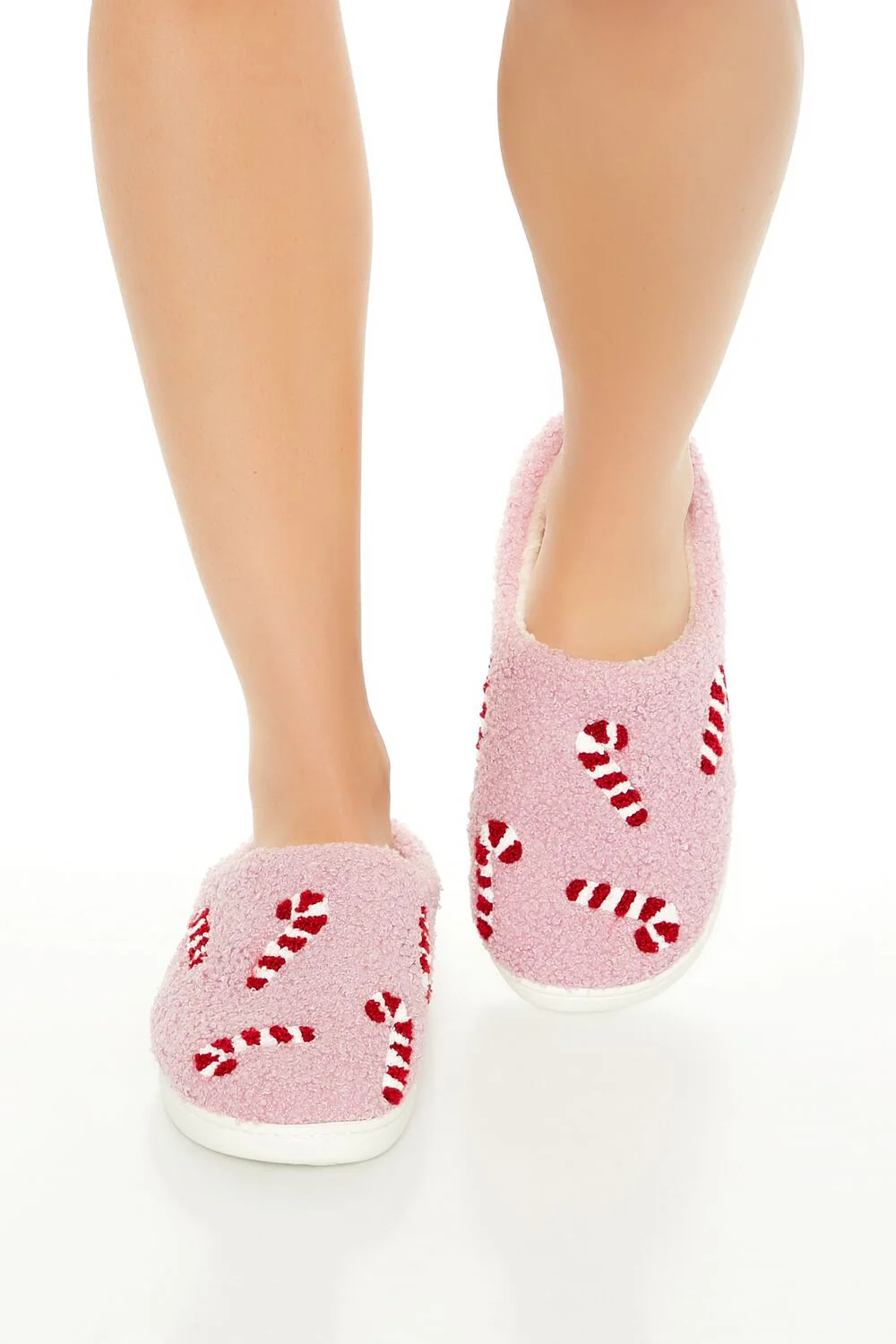 Plush Candy Cane House Slippers - Image 4