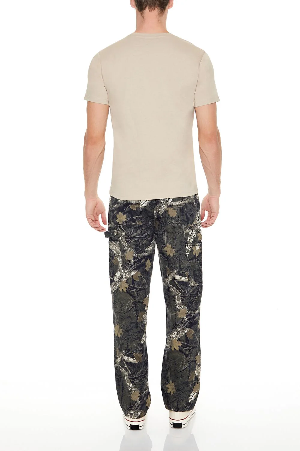 Leaf Print Mid-Rise Straight Pants - Image 4