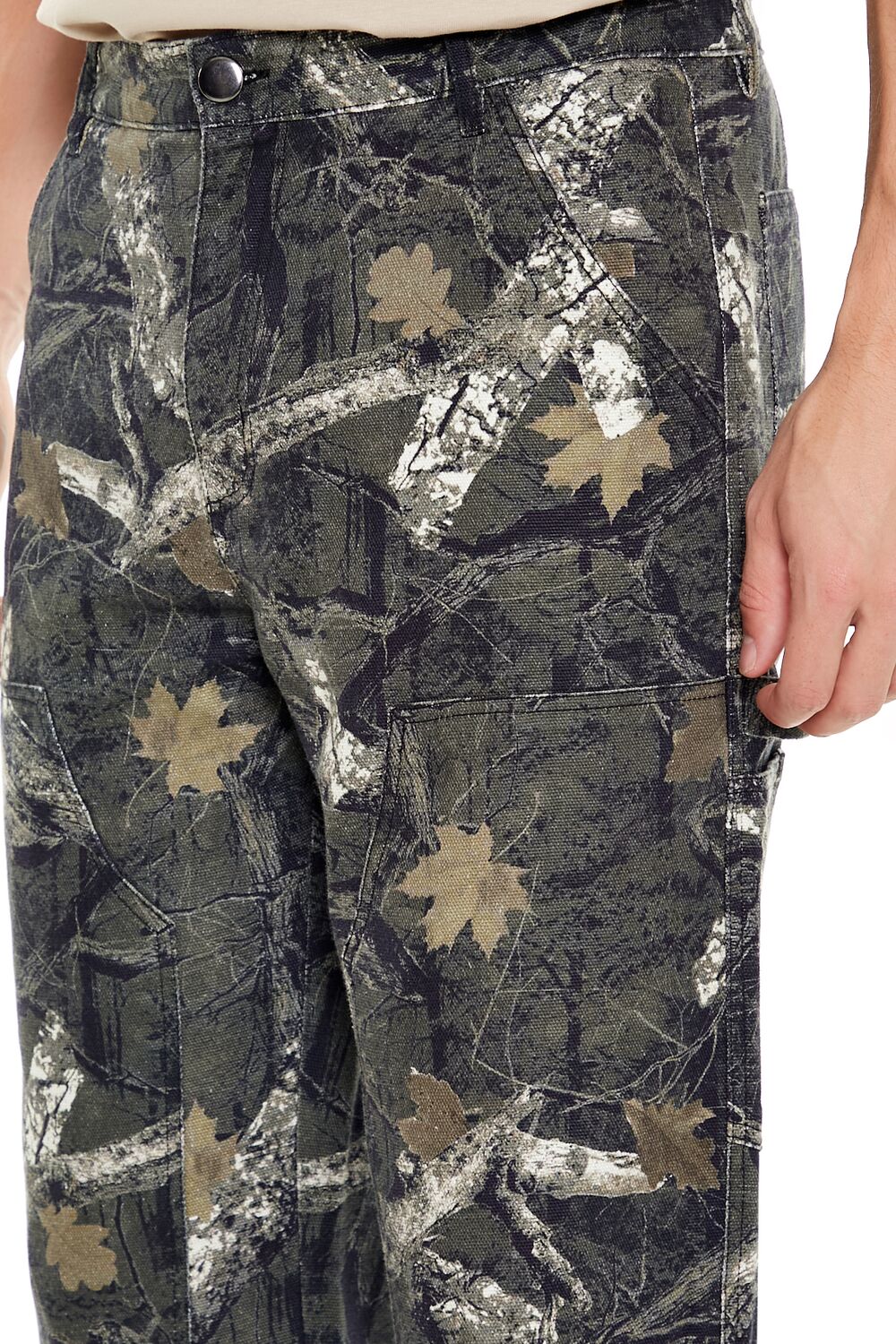 Leaf Print Mid-Rise Straight Pants - Image 5