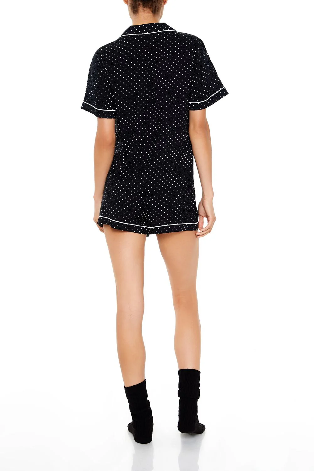 Pin Dot Shirt & Shorts Pajama Set - Image 4