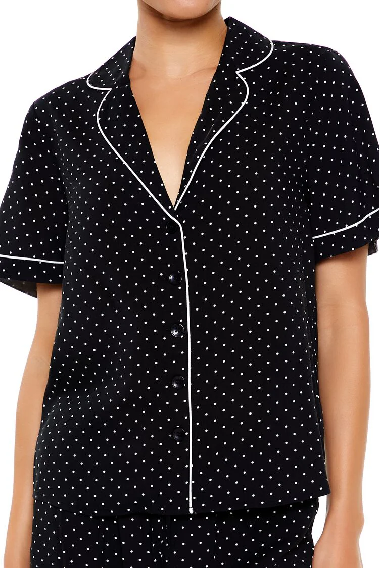 Pin Dot Shirt & Shorts Pajama Set - Image 5