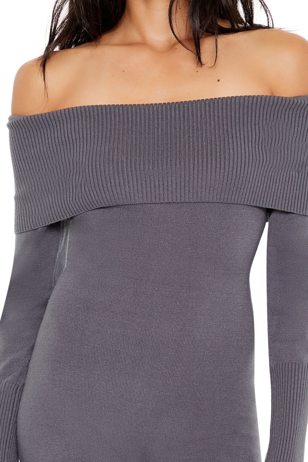 Sweater-Knit Off-the-Shoulder Romper - Image 10