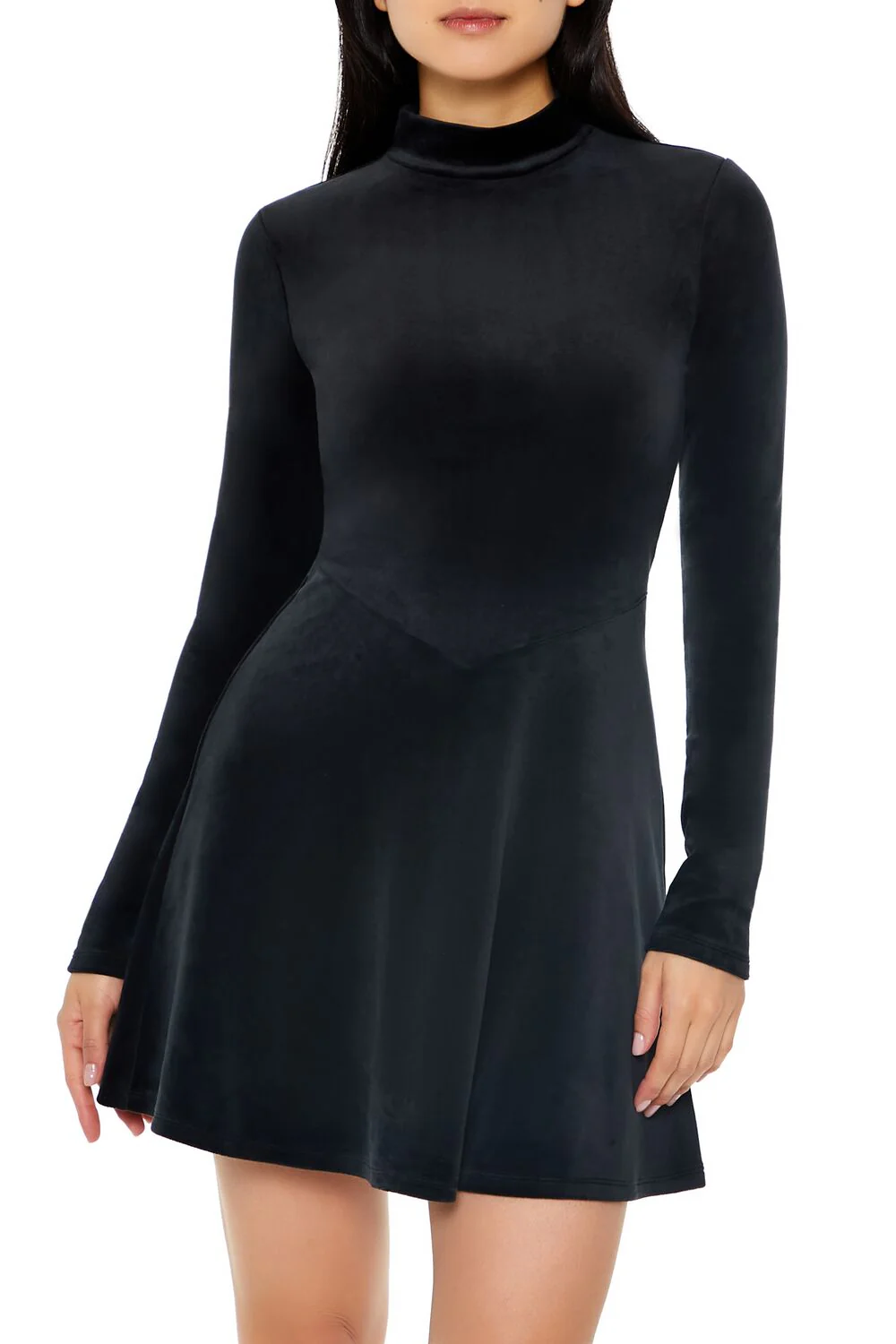 Velour Skater Mini Dress - Image 2