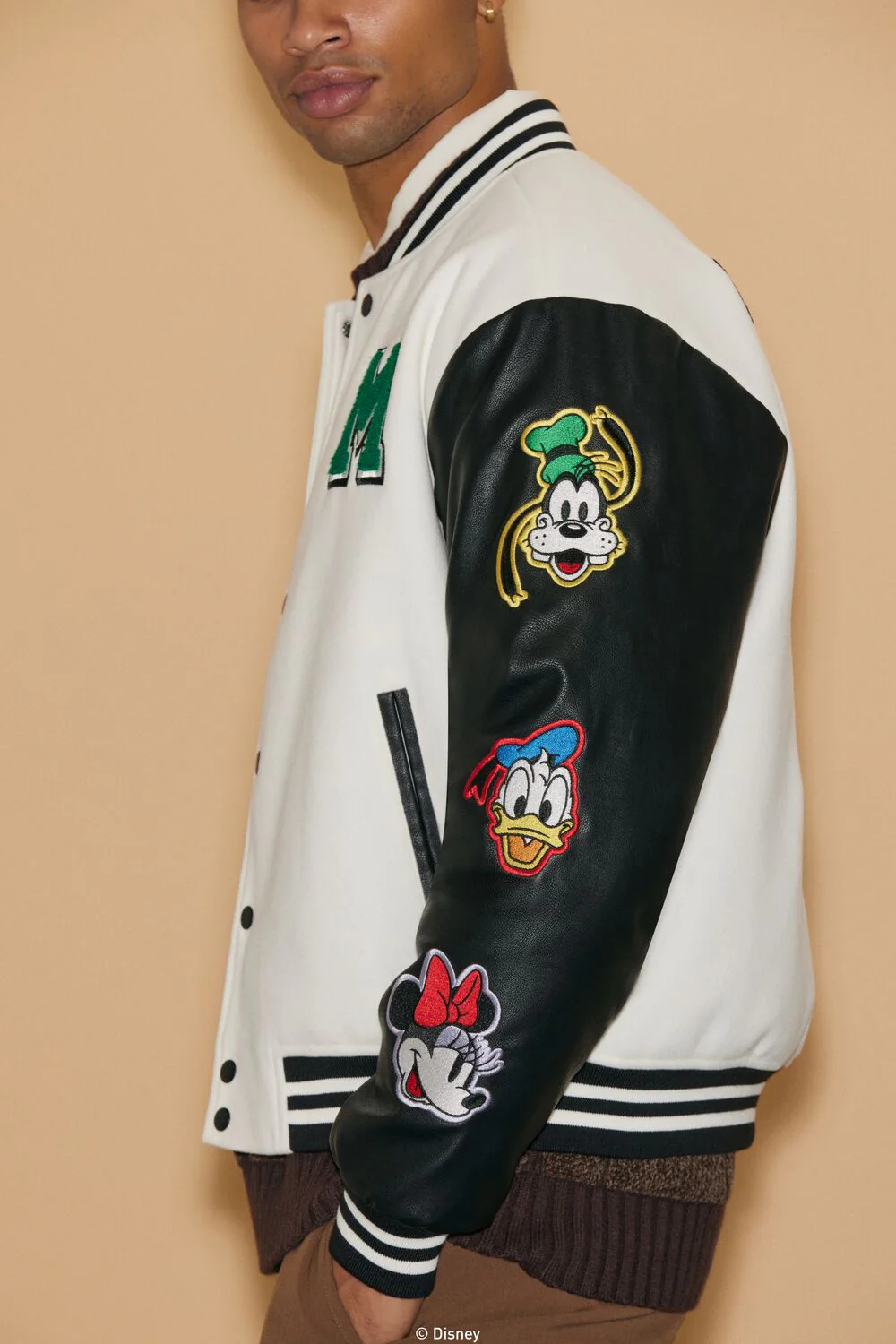 Unisex Disney Mickey & Friends Chenille Patch Varsity Jacket - Image 3