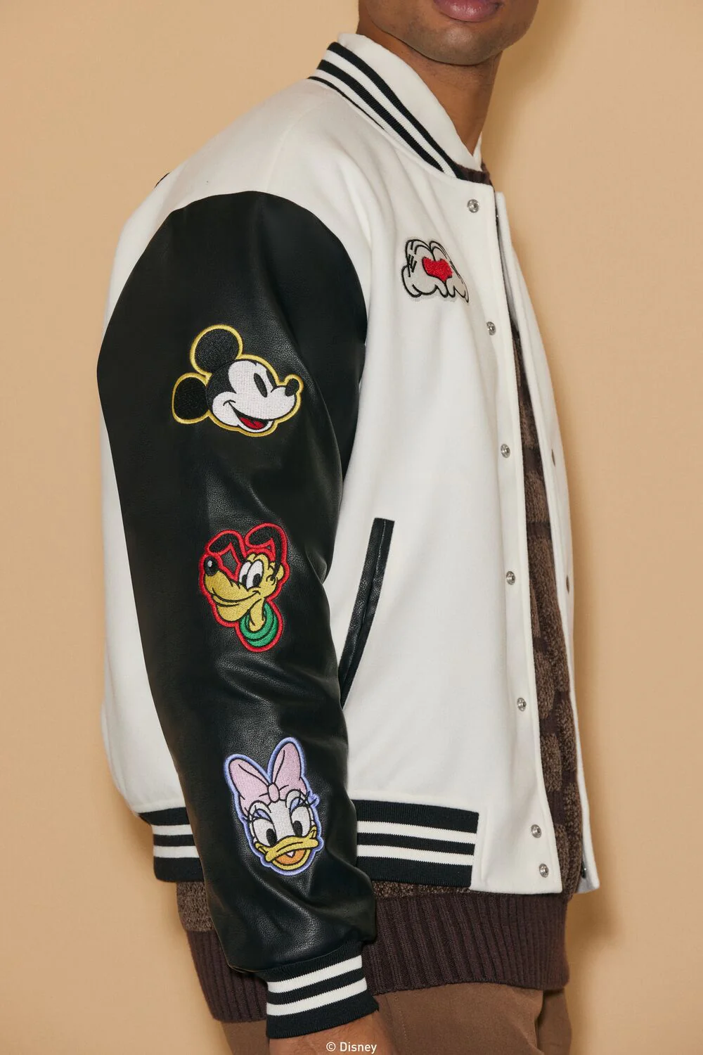 Unisex Disney Mickey & Friends Chenille Patch Varsity Jacket - Image 4