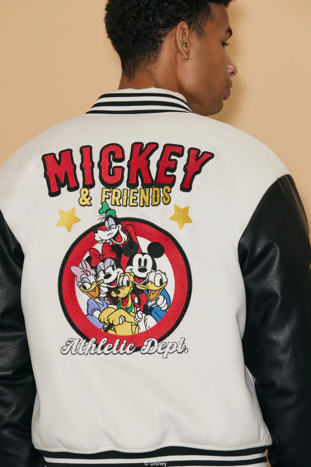 Unisex Disney Mickey & Friends Chenille Patch Varsity Jacket - Image 5