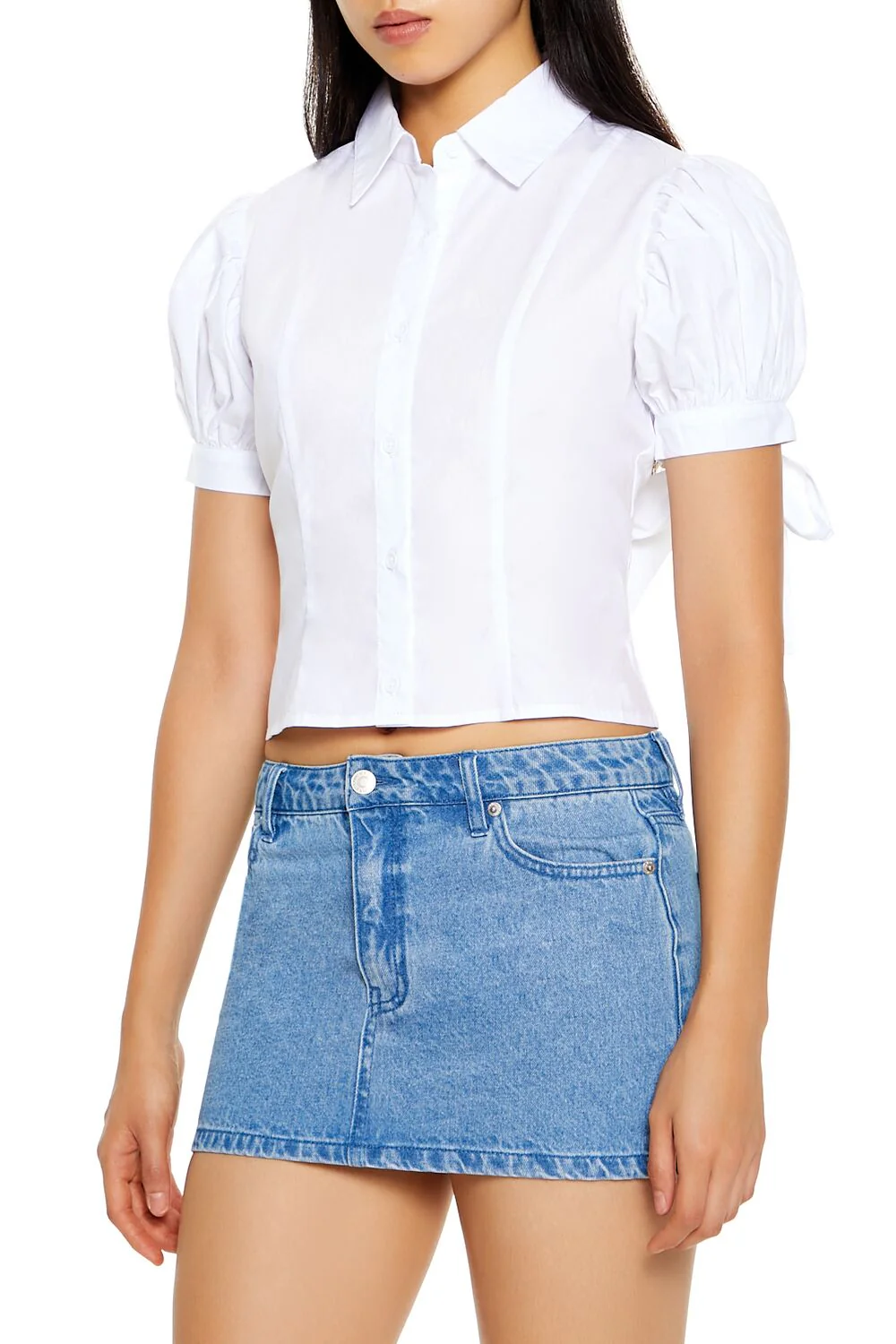 Puff-Sleeve Bow Shirt - Image 4
