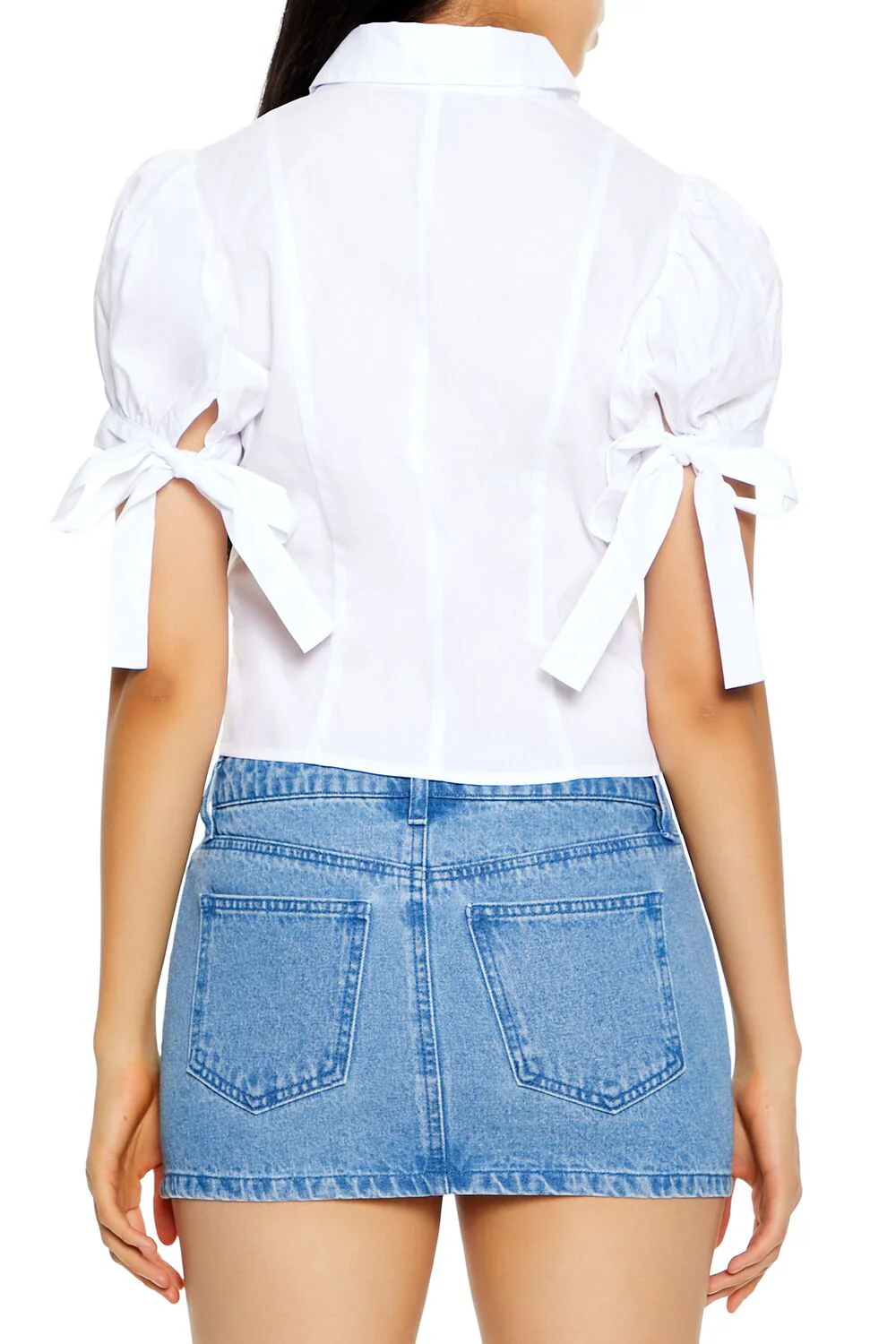 Puff-Sleeve Bow Shirt - Image 5