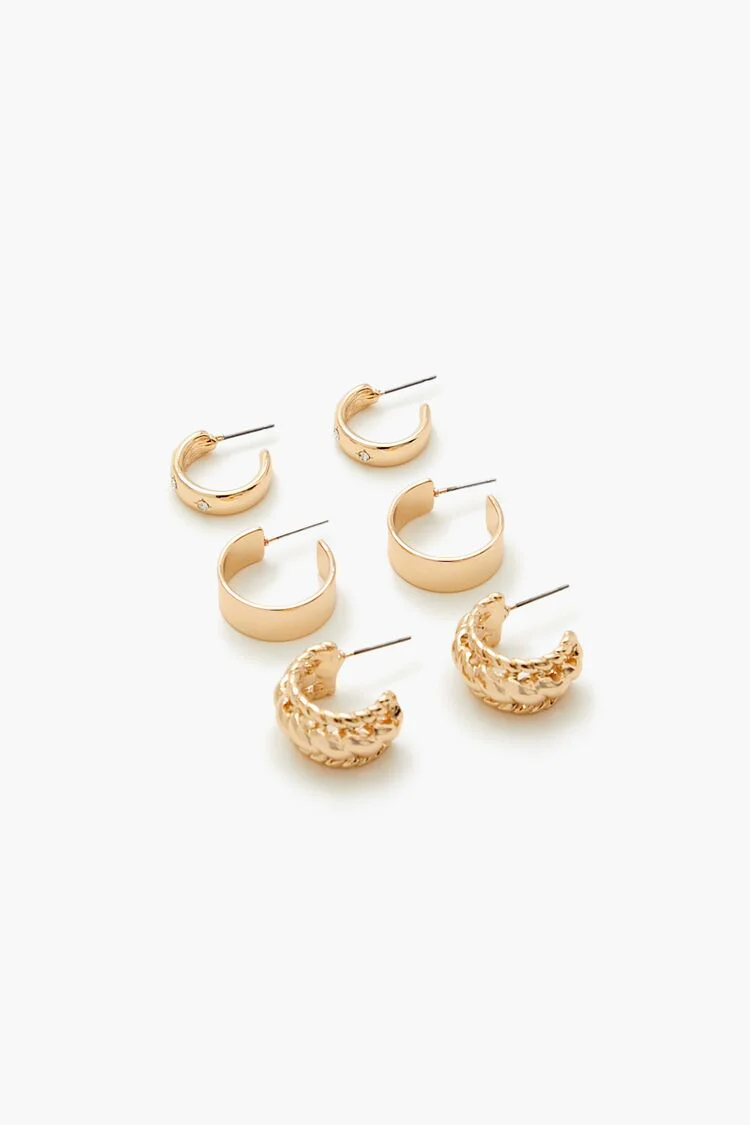 Rhinestone Hoop Earring Set - Image 2