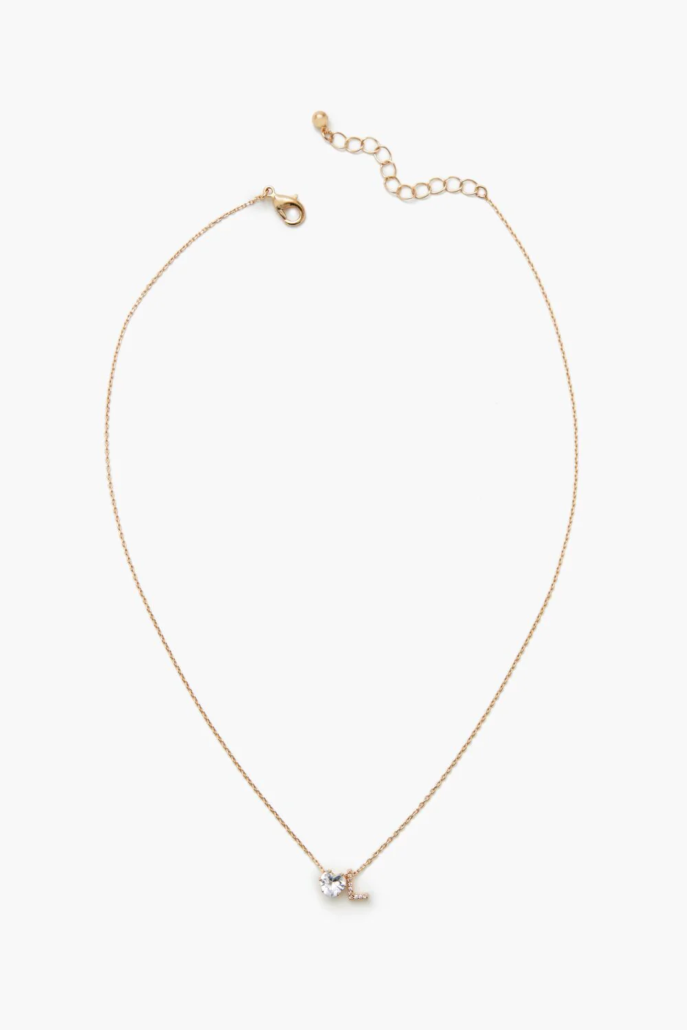 Faux Gem Initial Charm Necklace - Image 18