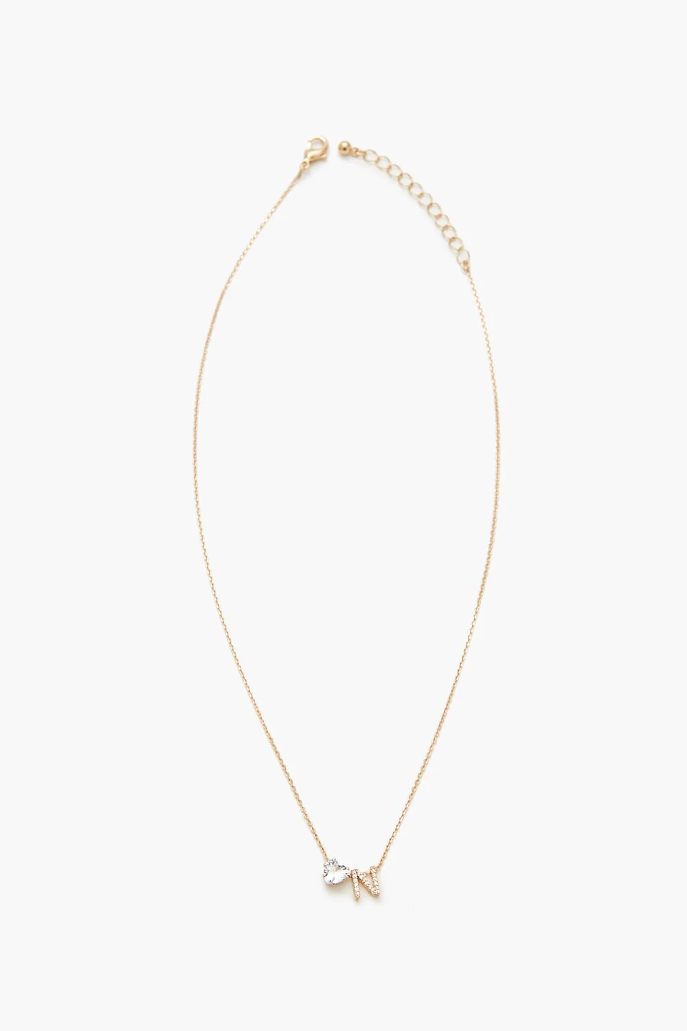 Faux Gem Initial Charm Necklace - Image 23