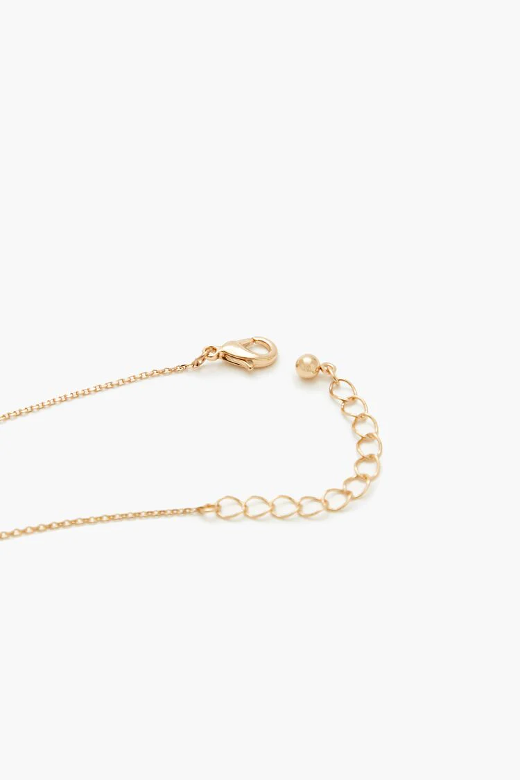 Faux Gem Initial Charm Necklace - Image 25