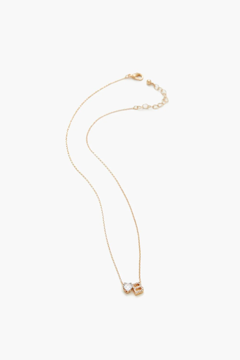 Faux Gem Initial Charm Necklace - Image 3