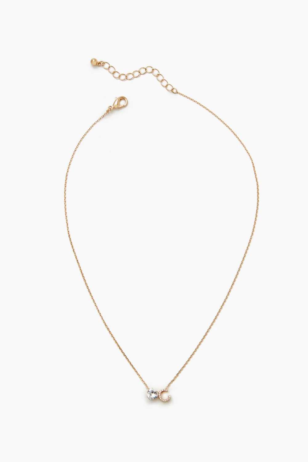 Faux Gem Initial Charm Necklace - Image 5