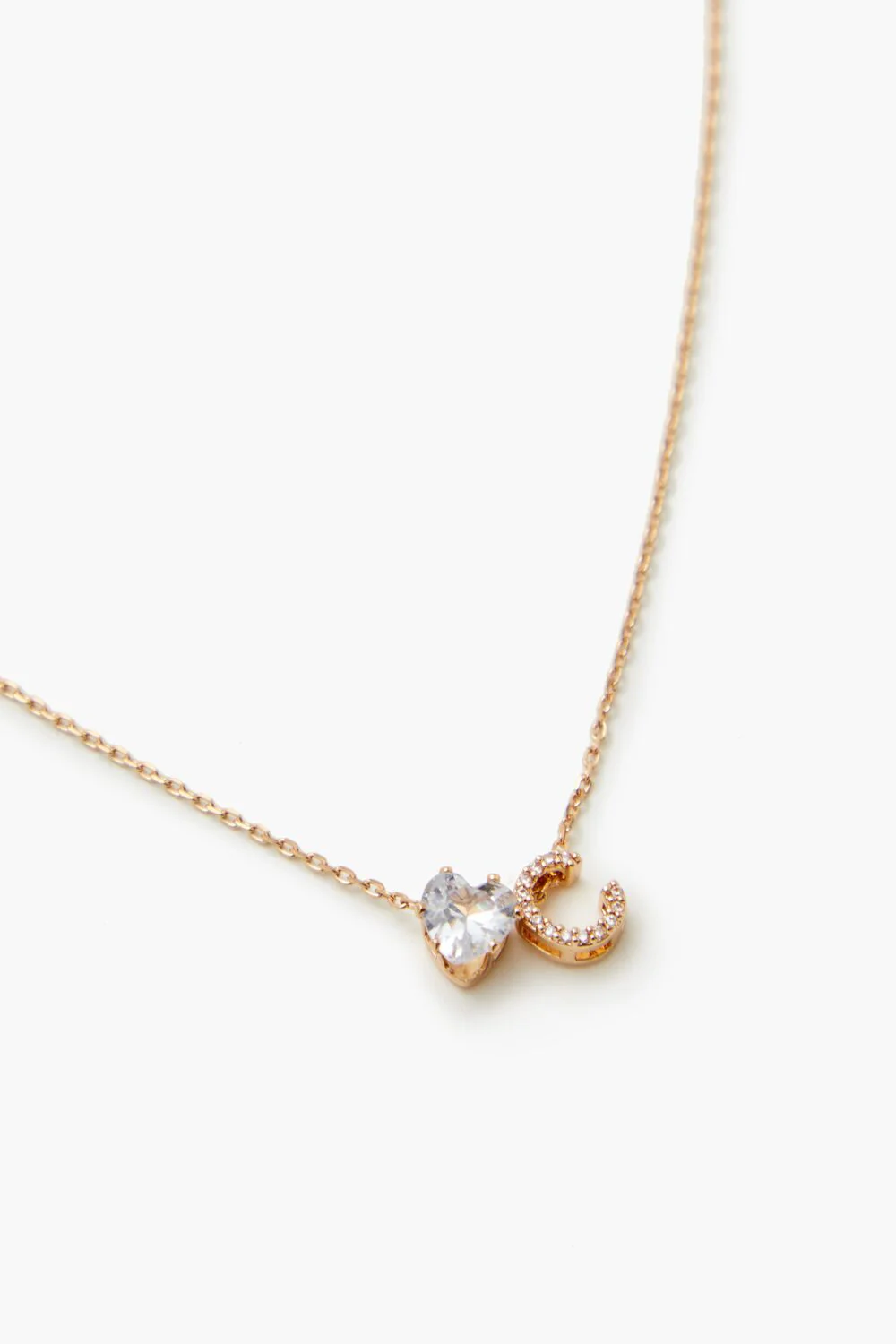 Faux Gem Initial Charm Necklace - Image 7