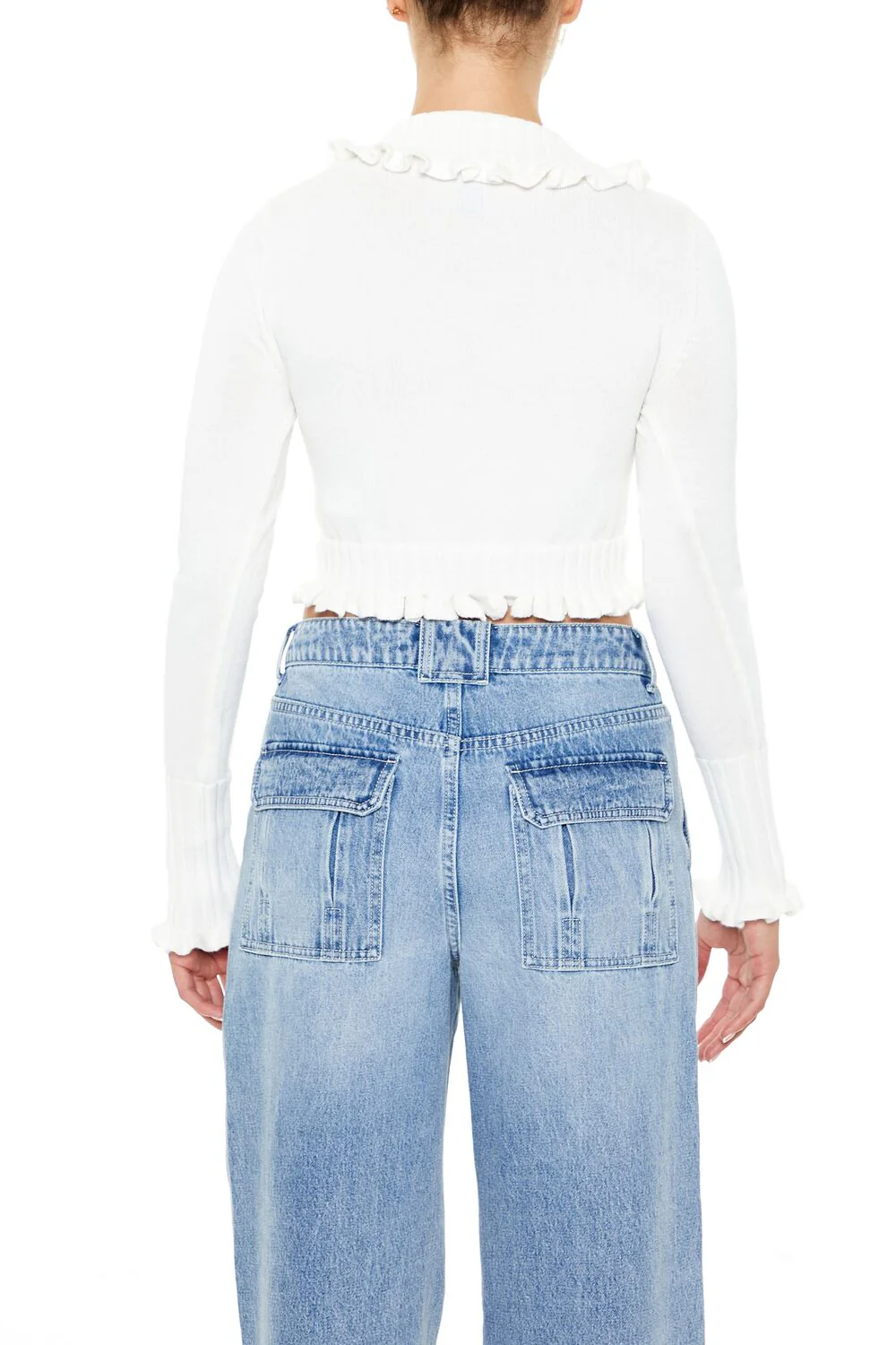 Ruffle-Trim Cardigan Sweater - Image 5