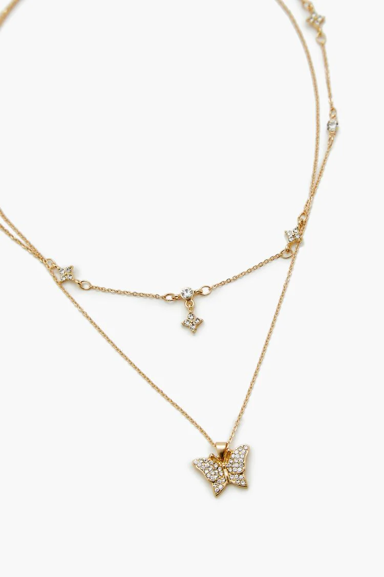 Layered Butterfly Necklace Set - Image 2