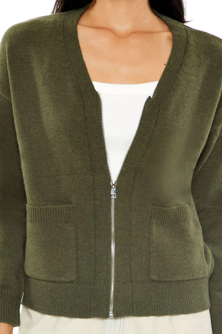 Drop-Sleeve Zip-Up Sweater - Image 8