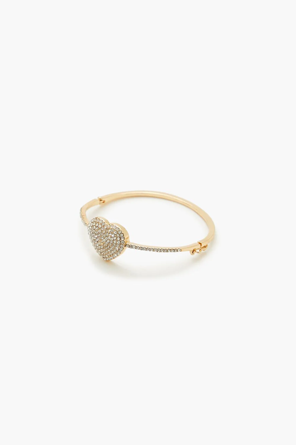 Rhinestone Heart Bangle Bracelet - Image 2