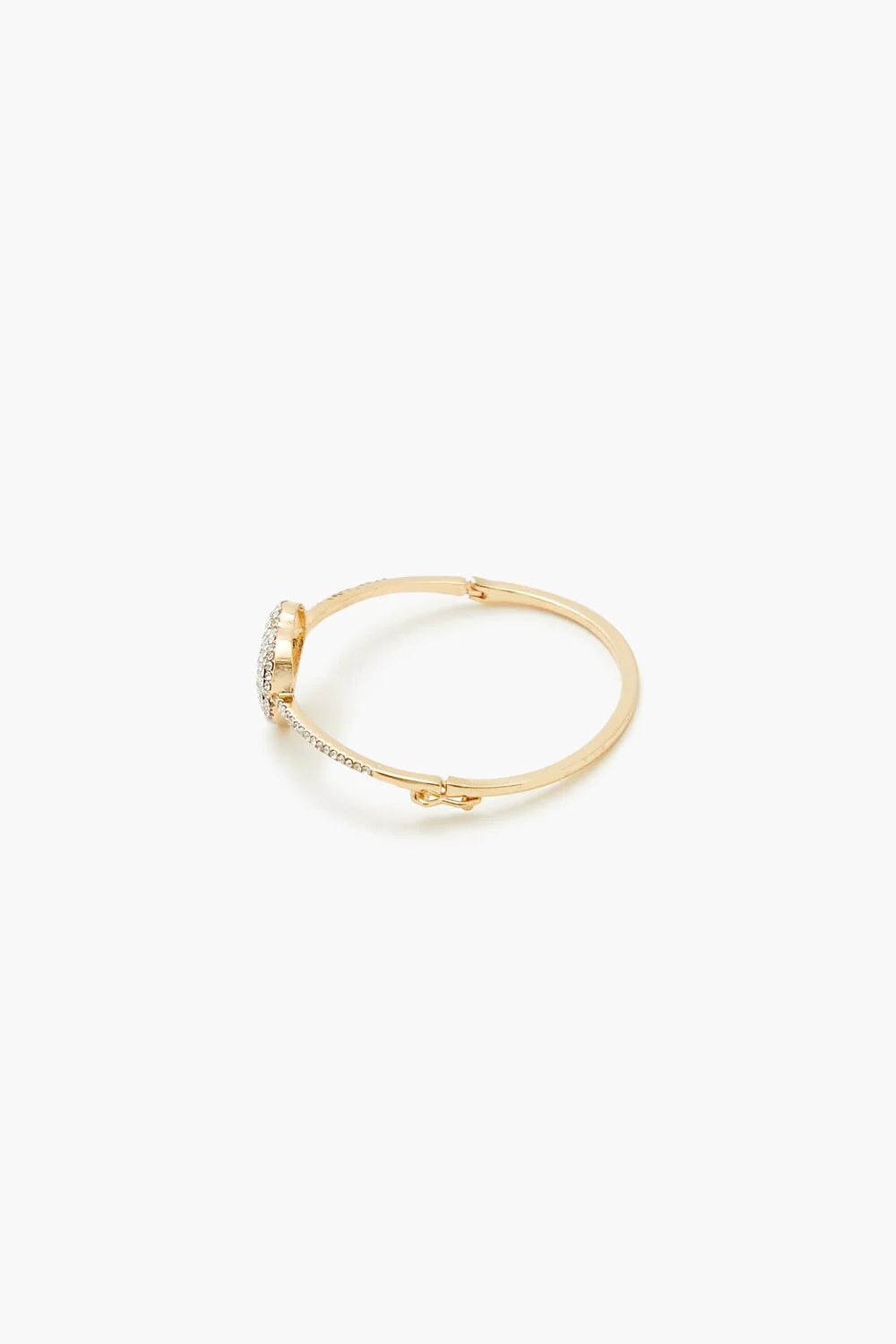 Rhinestone Heart Bangle Bracelet - Image 3