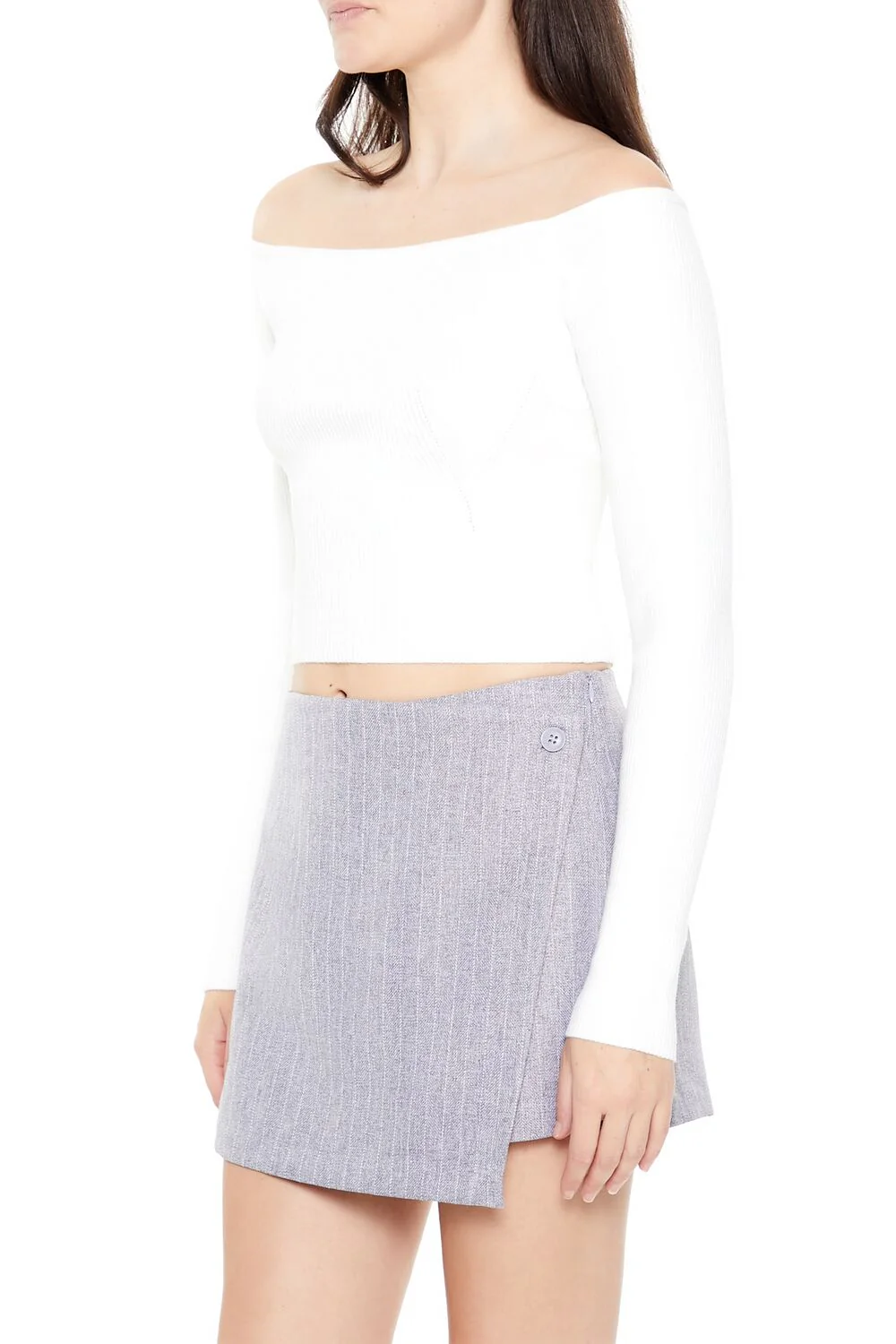 Cropped Off-the-Shoulder Sweater - Image 4
