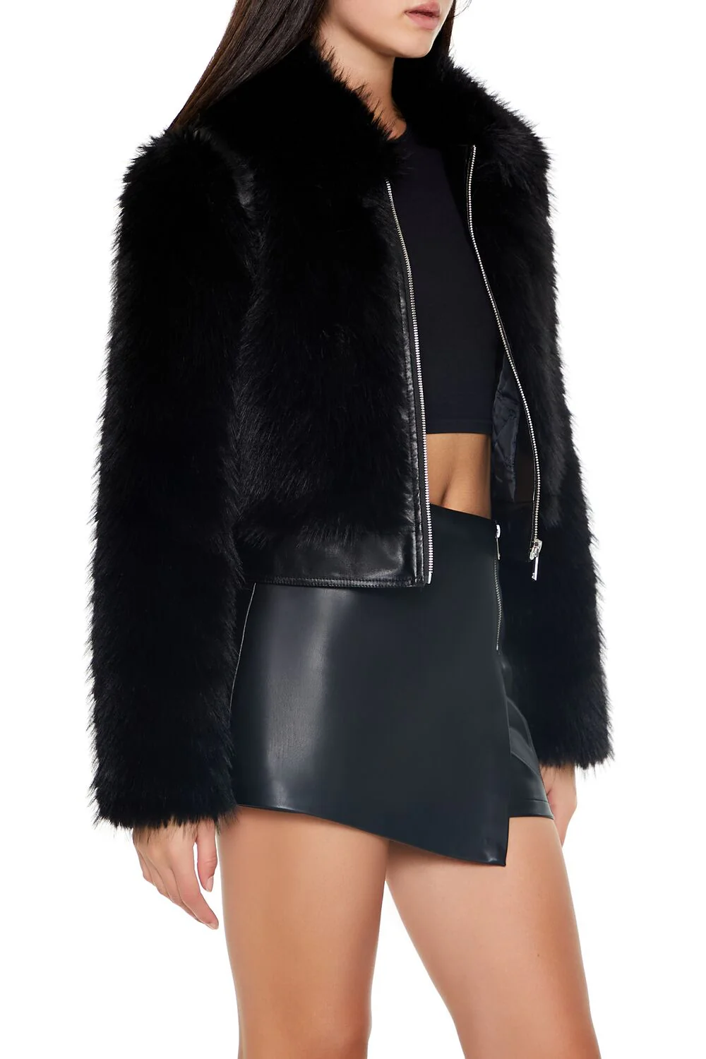 Faux Fur-Trim Zip-Up Jacket - Image 4