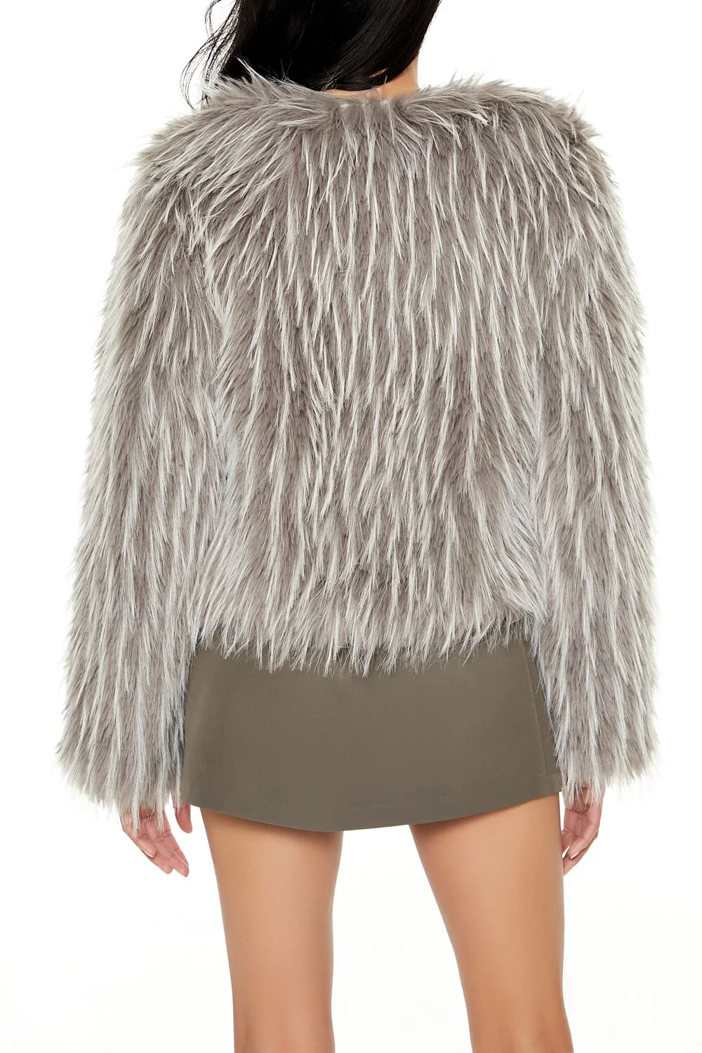 Cropped Faux Fur Coat - Image 5