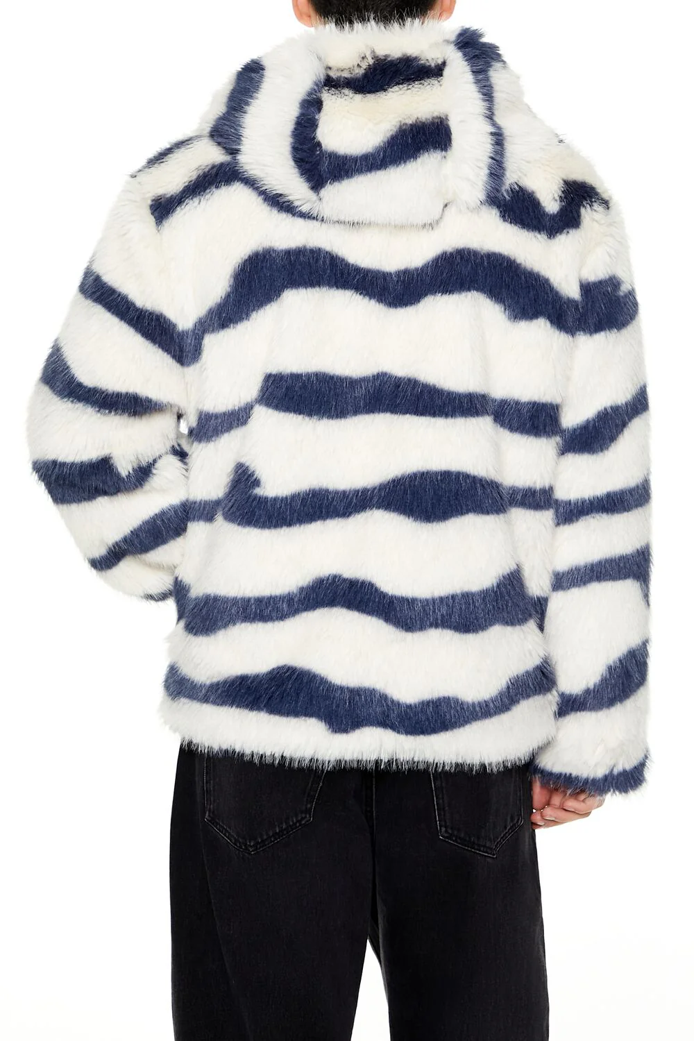Striped Faux Fur Jacket - Image 11