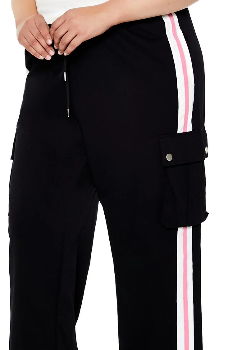 Plus Size Striped Cargo Joggers - Image 5