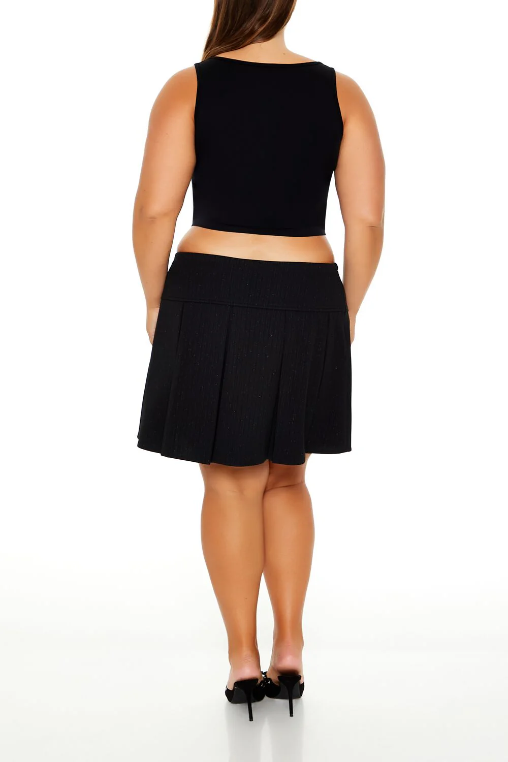 Plus Size Striped Pleated Mini Skirt - Image 4