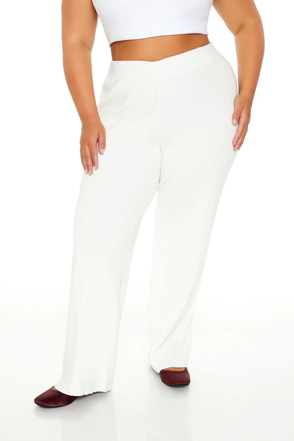 Plus Size Sweater-Knit Wide-Leg Pants - Image 2
