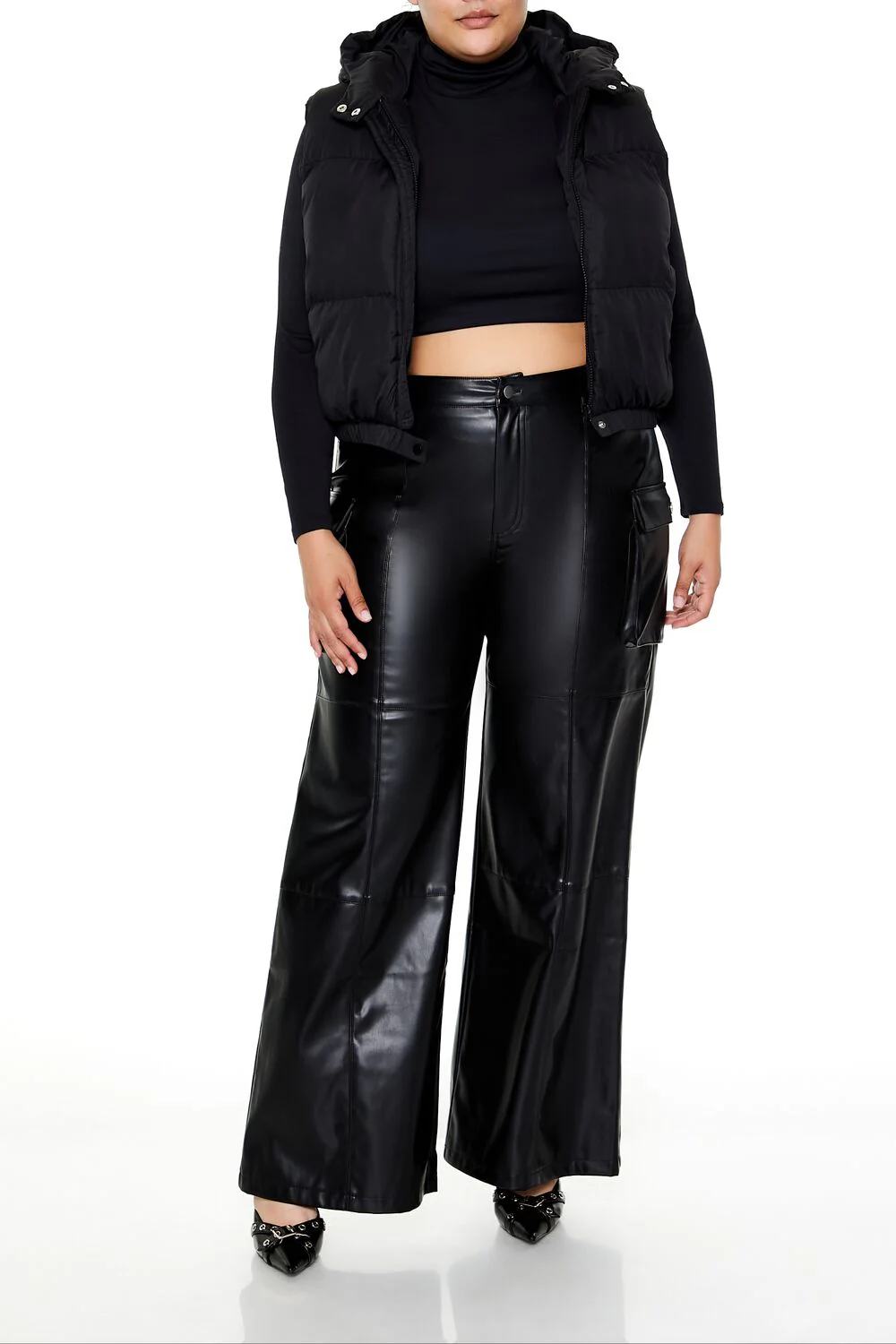 Plus Size Hooded Puffer Vest - Image 2